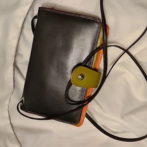 Multicolored Leather Wallet Crossbody Bag